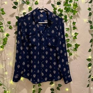 Paisley sheer print blouse